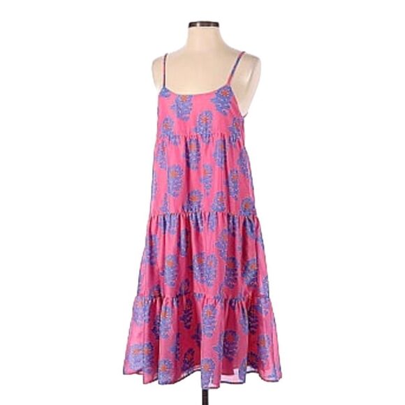 J. Marie Coastal Pink Sea Floral‎ Sleeveless Waistless Piper Beachy Dress Sz S - Picture 5 of 16